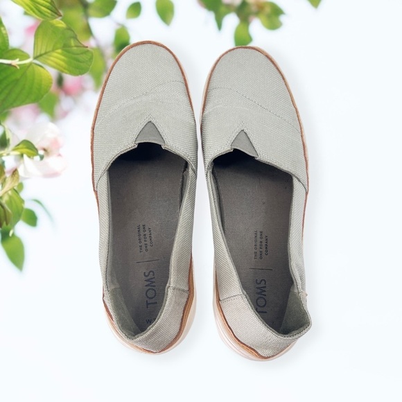 TOMS Silver Slip Ons - Picture 5 of 10